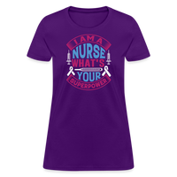 Load image into Gallery viewer, &quot;Nurse Superpower: Everyday Hero&quot; Women&#39;s Cotton T-Shirt - purple
