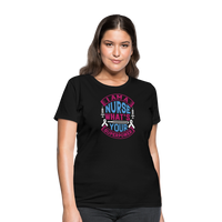 Load image into Gallery viewer, &quot;Nurse Superpower: Everyday Hero&quot; Women&#39;s Cotton T-Shirt - black
