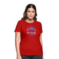Load image into Gallery viewer, &quot;Nurse Superpower: Everyday Hero&quot; Women&#39;s Cotton T-Shirt - red
