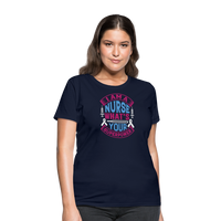 Load image into Gallery viewer, &quot;Nurse Superpower: Everyday Hero&quot; Women&#39;s Cotton T-Shirt - navy
