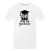 Load image into Gallery viewer, &quot;Graduate&#39;s Journey: Proud Dad Edition&quot; 100% Cotton Men’s Premium Organic  T-Shirt - white
