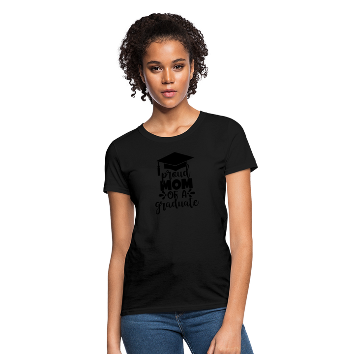 "Graduate's Pride: Mom's Joy" 100% Cotton Women's T-Shirt - black