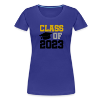 Load image into Gallery viewer, &quot;Class of 2023: Fearless Females, Boundless Futures&quot; Women’s Premium T-Shirt - royal blue
