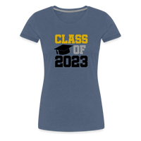 Load image into Gallery viewer, &quot;Class of 2023: Fearless Females, Boundless Futures&quot; Women’s Premium T-Shirt - heather blue
