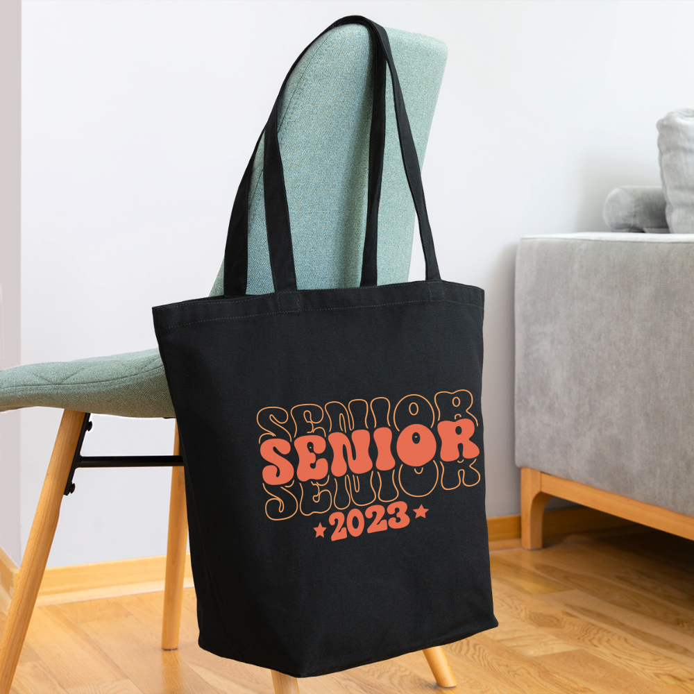 "Seniors 2023" Eco-Friendly Cotton Graduation Tote Bag - black