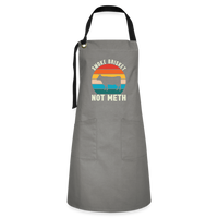 Load image into Gallery viewer, &quot;Smoke Brisket Not Meth&quot; Humorous Artisan BBQ Apron - Unique &amp; Durable Grilling Accessory - gray/black
