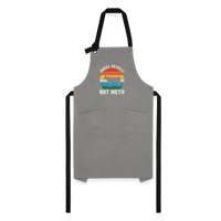 Load image into Gallery viewer, &quot;Smoke Brisket Not Meth&quot; Humorous Artisan BBQ Apron - Unique &amp; Durable Grilling Accessory - gray/black

