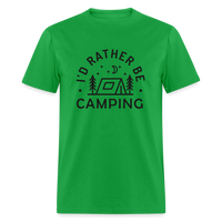 Load image into Gallery viewer, &quot;I&#39;d Rather Be Camping&quot; - Nature Lover&#39;s Unisex T-Shirt for Outdoor Enthusiasts and Adventure Seekers - bright green
