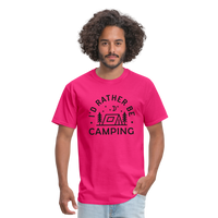 Load image into Gallery viewer, &quot;I&#39;d Rather Be Camping&quot; - Nature Lover&#39;s Unisex T-Shirt for Outdoor Enthusiasts and Adventure Seekers - fuchsia
