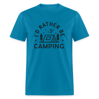 Load image into Gallery viewer, &quot;I&#39;d Rather Be Camping&quot; - Nature Lover&#39;s Unisex T-Shirt for Outdoor Enthusiasts and Adventure Seekers - turquoise

