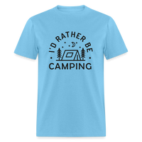 Load image into Gallery viewer, &quot;I&#39;d Rather Be Camping&quot; - Nature Lover&#39;s Unisex T-Shirt for Outdoor Enthusiasts and Adventure Seekers - aquatic blue
