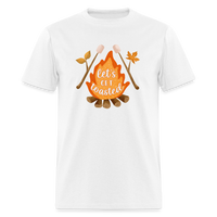 Load image into Gallery viewer, &quot;S&#39;moreLaughs: &#39;Let&#39;s Get Toasted&#39; Tee Featuring Campfire and Marshmallow Fun&quot; - white
