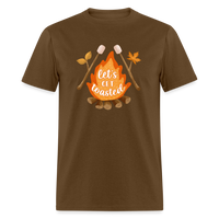 Load image into Gallery viewer, &quot;S&#39;moreLaughs: &#39;Let&#39;s Get Toasted&#39; Tee Featuring Campfire and Marshmallow Fun&quot; - brown
