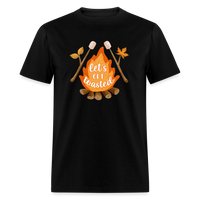 Load image into Gallery viewer, &quot;S&#39;moreLaughs: &#39;Let&#39;s Get Toasted&#39; Tee Featuring Campfire and Marshmallow Fun&quot; - black
