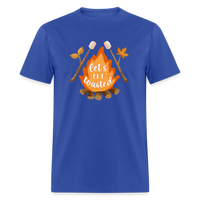 Load image into Gallery viewer, &quot;S&#39;moreLaughs: &#39;Let&#39;s Get Toasted&#39; Tee Featuring Campfire and Marshmallow Fun&quot; - royal blue
