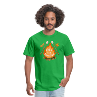 Load image into Gallery viewer, &quot;S&#39;moreLaughs: &#39;Let&#39;s Get Toasted&#39; Tee Featuring Campfire and Marshmallow Fun&quot; - bright green
