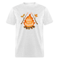 Load image into Gallery viewer, &quot;S&#39;moreLaughs: &#39;Let&#39;s Get Toasted&#39; Tee Featuring Campfire and Marshmallow Fun&quot; - light heather gray
