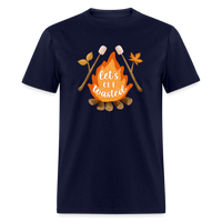 Load image into Gallery viewer, &quot;S&#39;moreLaughs: &#39;Let&#39;s Get Toasted&#39; Tee Featuring Campfire and Marshmallow Fun&quot; - navy

