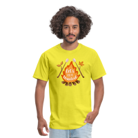 Load image into Gallery viewer, &quot;S&#39;moreLaughs: &#39;Let&#39;s Get Toasted&#39; Tee Featuring Campfire and Marshmallow Fun&quot; - yellow
