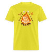 Load image into Gallery viewer, &quot;S&#39;moreLaughs: &#39;Let&#39;s Get Toasted&#39; Tee Featuring Campfire and Marshmallow Fun&quot; - yellow
