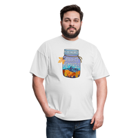 Load image into Gallery viewer, CampfireMemories: &#39;Collect Memories&#39; Camping-Themed T-Shirt with Inspiring Jar Design - white
