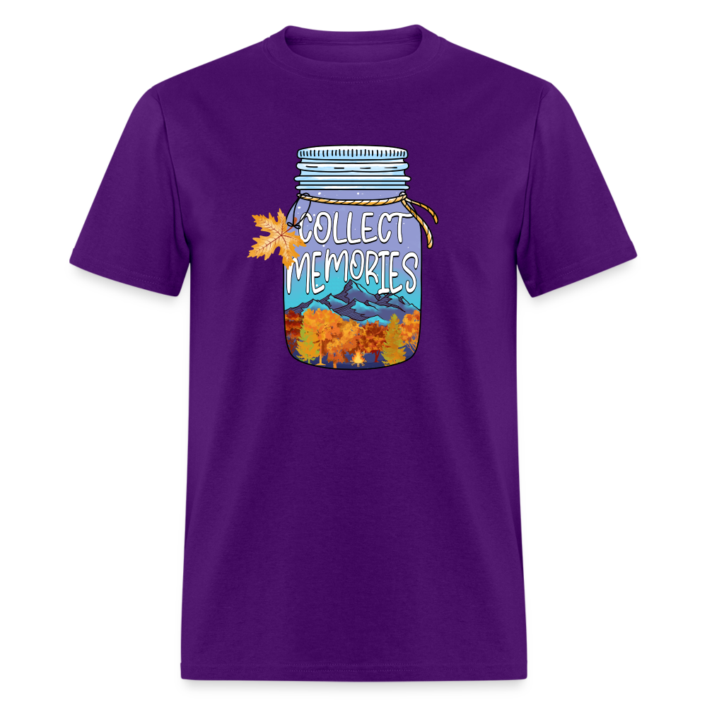 CampfireMemories: 'Collect Memories' Camping-Themed T-Shirt with Inspiring Jar Design - purple