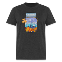 Load image into Gallery viewer, CampfireMemories: &#39;Collect Memories&#39; Camping-Themed T-Shirt with Inspiring Jar Design - heather black
