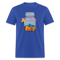 Load image into Gallery viewer, CampfireMemories: &#39;Collect Memories&#39; Camping-Themed T-Shirt with Inspiring Jar Design - royal blue
