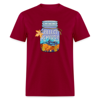 Load image into Gallery viewer, CampfireMemories: &#39;Collect Memories&#39; Camping-Themed T-Shirt with Inspiring Jar Design - dark red
