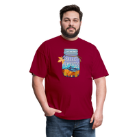 Load image into Gallery viewer, CampfireMemories: &#39;Collect Memories&#39; Camping-Themed T-Shirt with Inspiring Jar Design - dark red
