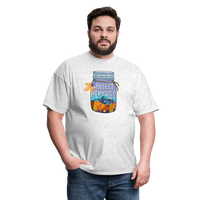 Load image into Gallery viewer, CampfireMemories: &#39;Collect Memories&#39; Camping-Themed T-Shirt with Inspiring Jar Design - light heather gray
