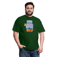 Load image into Gallery viewer, CampfireMemories: &#39;Collect Memories&#39; Camping-Themed T-Shirt with Inspiring Jar Design - forest green
