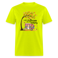 Load image into Gallery viewer, NatureTherapy: &#39;I Don&#39;t Need Therapy, I Just Need to Go Camping&#39; Expressive T-Shirt - safety green
