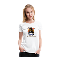 Load image into Gallery viewer, OutdoorWhirl: &#39;Just a Girl Who Loves Camping&#39; Women&#39;s T-Shirt for Nature Enthusiasts - white
