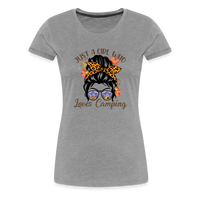 Load image into Gallery viewer, OutdoorWhirl: &#39;Just a Girl Who Loves Camping&#39; Women&#39;s T-Shirt for Nature Enthusiasts - heather gray
