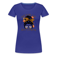 Load image into Gallery viewer, OutdoorWhirl: &#39;Just a Girl Who Loves Camping&#39; Women&#39;s T-Shirt for Nature Enthusiasts - royal blue

