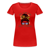 Load image into Gallery viewer, OutdoorWhirl: &#39;Just a Girl Who Loves Camping&#39; Women&#39;s T-Shirt for Nature Enthusiasts - red
