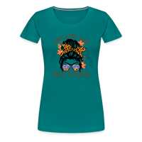 Load image into Gallery viewer, OutdoorWhirl: &#39;Just a Girl Who Loves Camping&#39; Women&#39;s T-Shirt for Nature Enthusiasts - teal

