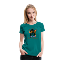 Load image into Gallery viewer, OutdoorWhirl: &#39;Just a Girl Who Loves Camping&#39; Women&#39;s T-Shirt for Nature Enthusiasts - teal
