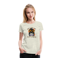 Load image into Gallery viewer, OutdoorWhirl: &#39;Just a Girl Who Loves Camping&#39; Women&#39;s T-Shirt for Nature Enthusiasts - heather oatmeal
