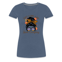 Load image into Gallery viewer, OutdoorWhirl: &#39;Just a Girl Who Loves Camping&#39; Women&#39;s T-Shirt for Nature Enthusiasts - heather blue
