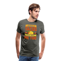 Load image into Gallery viewer, Funny Taco Love T-Shirt: &#39;I Wonder If Tacos Think About Me Too&#39; - asphalt gray

