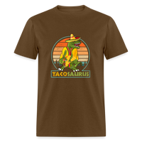 Load image into Gallery viewer, Dino-mite Taco Time: The Hilarious &#39;Tacosaurus&#39; Tyrannosaurus Taco Tee - brown
