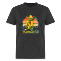 Load image into Gallery viewer, Dino-mite Taco Time: The Hilarious &#39;Tacosaurus&#39; Tyrannosaurus Taco Tee - heather black
