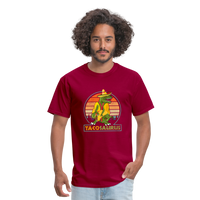 Load image into Gallery viewer, Dino-mite Taco Time: The Hilarious &#39;Tacosaurus&#39; Tyrannosaurus Taco Tee - dark red
