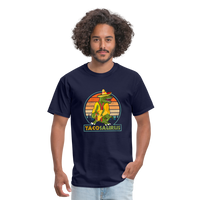 Load image into Gallery viewer, Dino-mite Taco Time: The Hilarious &#39;Tacosaurus&#39; Tyrannosaurus Taco Tee - navy
