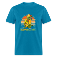 Load image into Gallery viewer, Dino-mite Taco Time: The Hilarious &#39;Tacosaurus&#39; Tyrannosaurus Taco Tee - turquoise
