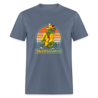 Load image into Gallery viewer, Dino-mite Taco Time: The Hilarious &#39;Tacosaurus&#39; Tyrannosaurus Taco Tee - denim
