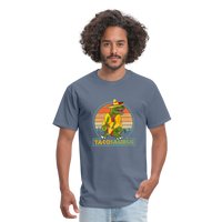 Load image into Gallery viewer, Dino-mite Taco Time: The Hilarious &#39;Tacosaurus&#39; Tyrannosaurus Taco Tee - denim
