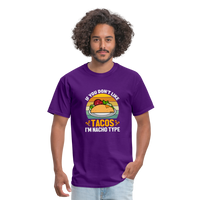 Load image into Gallery viewer, Punny Taco Wisdom: &#39;If You Don&#39;t Like Tacos, I&#39;m Nacho Type&#39; - purple
